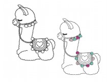 Stickdatei - Lama 3 Line Art